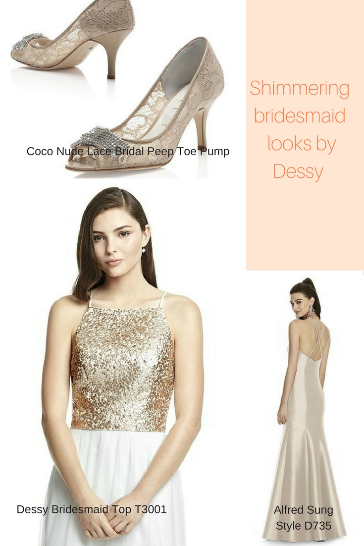 gold sequin bridesmaid frock
